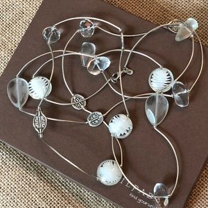 Silpada Silver Glass Quartz Crystal Long Necklace